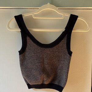 Nude Lucy Black and Gray Crop Top